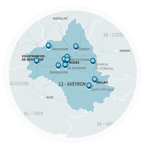 Carte d'implantation des laboratoires